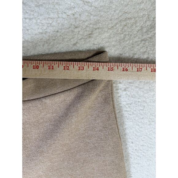 Zara Pants Womens Large Brown Tan Baggy Wide Leg Pull On Soft Knit Y2K Boho - Picture 5 of 16